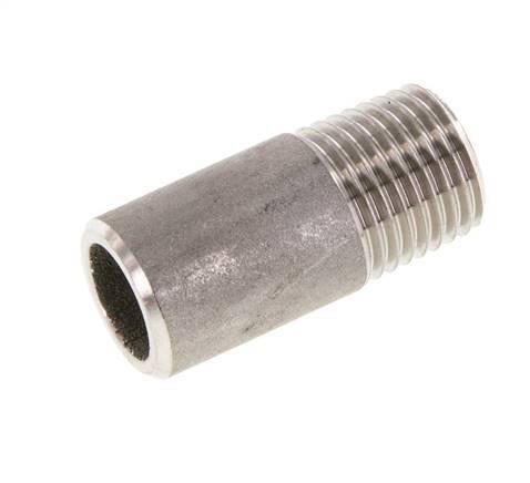 R 1/4'' Male x 13.5mm Stainless steel Pipe Nipple with Welding End 20 Bar DIN 2982 - 30mm [2 Pieces]