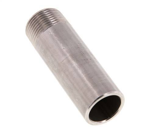 R 3/4'' Male x 26.9mm Stainless steel Pipe Nipple with Welding End 20 Bar DIN 2982 - 80mm