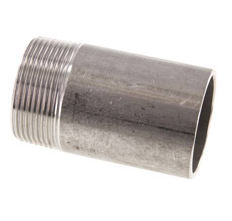 R 1 1/2'' Male x 48.3mm Stainless steel Pipe Nipple with Welding End 20 Bar DIN 2982 - 80mm