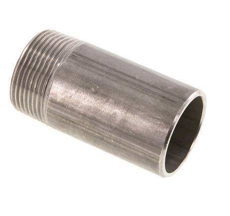 R 1 1/4'' Male x 42.4mm Stainless steel Pipe Nipple with Welding End 20 Bar DIN 2982 - 80mm