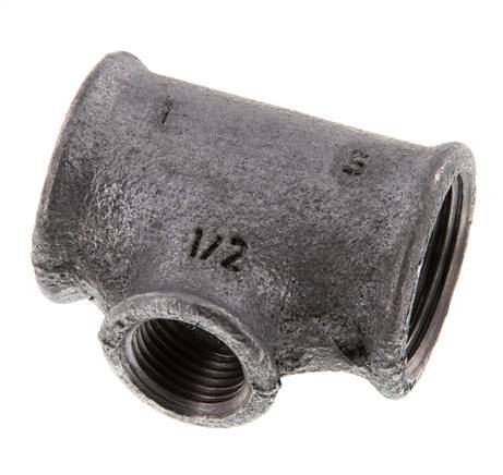 Rp 1'' x Rp 1/2'' Zinc plated Cast iron Tee 25 Bar [2 Pieces]