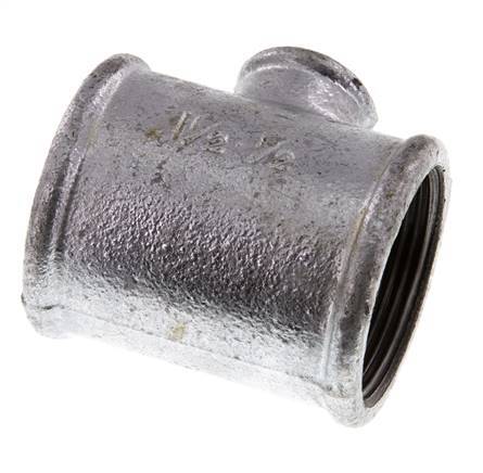Rp 1 1/2'' x Rp 1/2'' Zinc plated Cast iron Tee 25 Bar