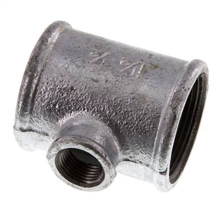 Rp 1 1/2'' x Rp 1/2'' Zinc plated Cast iron Tee 25 Bar