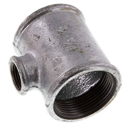Rp 1 1/2'' x Rp 1/2'' Zinc plated Cast iron Tee 25 Bar