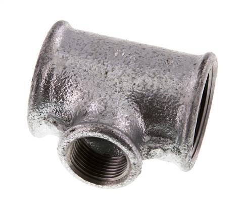 Rp 1 1/4'' x Rp 3/4'' Zinc plated Cast iron Tee 25 Bar