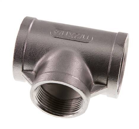 Rp 1 1/2'' x Rp 1 1/4'' Stainless steel Tee 16 Bar