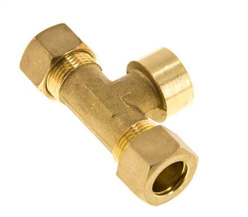 G 1/2'' x 15mm Brass Tee Compression Fitting 82 Bar DIN EN 1254-2
