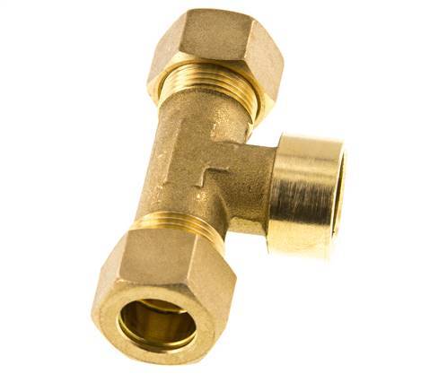 G 1/2'' x 15mm Brass Tee Compression Fitting 82 Bar DIN EN 1254-2