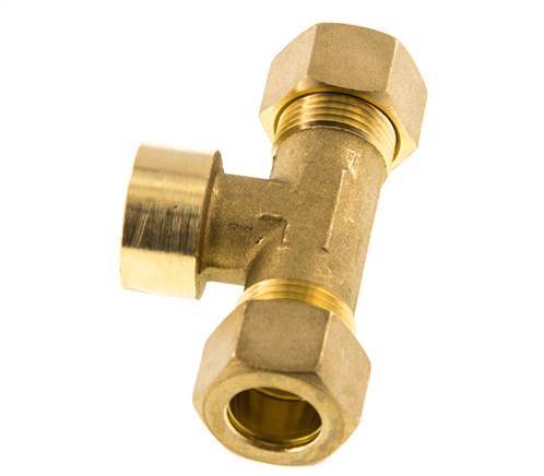 G 1/2'' x 15mm Brass Tee Compression Fitting 82 Bar DIN EN 1254-2
