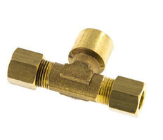 G 1/4'' x 8mm Brass Tee Compression Fitting 135 Bar DIN EN 1254-2