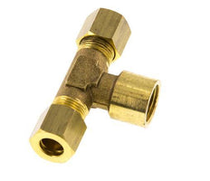 G 1/4'' x 8mm Brass Tee Compression Fitting 135 Bar DIN EN 1254-2