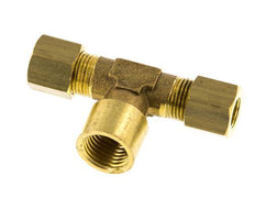 G 1/4'' x 8mm Brass Tee Compression Fitting 135 Bar DIN EN 1254-2