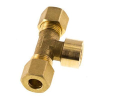 G 3/8'' x 10mm Brass Tee Compression Fitting 95 Bar DIN EN 1254-2