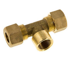 G 3/8'' x 12mm Brass Tee Compression Fitting 75 Bar DIN EN 1254-2