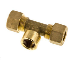 G 3/8'' x 12mm Brass Tee Compression Fitting 75 Bar DIN EN 1254-2