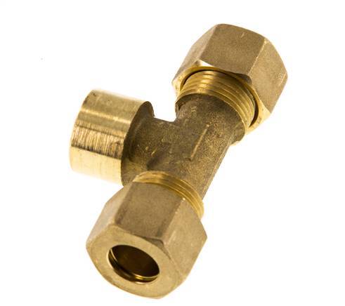 G 3/8'' x 12mm Brass Tee Compression Fitting 75 Bar DIN EN 1254-2
