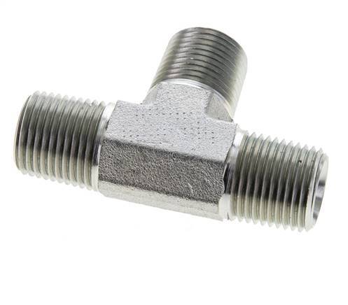 1/2'' NPT Male Zinc plated Steel Tee 210 Bar - Hydraulic