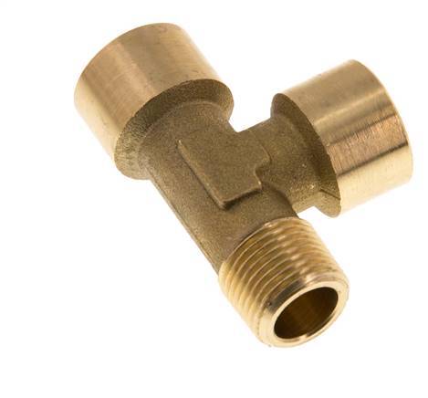 R 3/8'' x G 3/8'' M/F Brass Tee 16 Bar