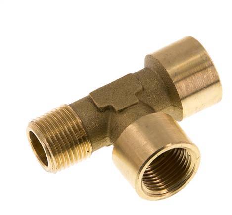 R 3/8'' x G 3/8'' M/F Brass Tee 16 Bar