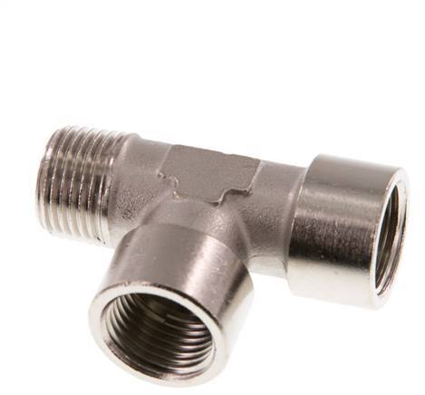 R 1/2'' x G 1/2'' M/F Nickel plated Brass Tee 16 Bar