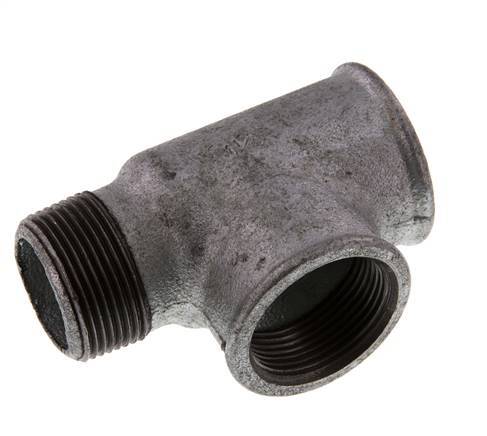 R 1 1/4'' x Rp 1 1/4'' M/F Zinc plated Cast iron Tee 25 Bar