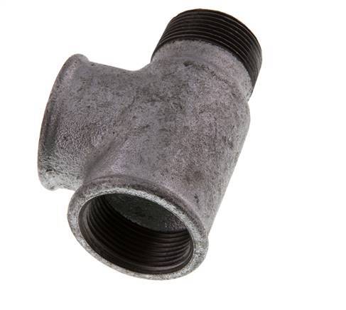 R 1 1/4'' x Rp 1 1/4'' M/F Zinc plated Cast iron Tee 25 Bar