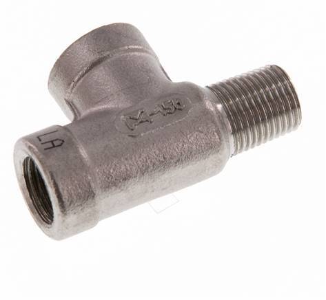 R 1/8'' x Rp 1/8'' M/F Stainless steel Tee 16 Bar [2 Pieces]