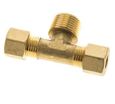 R 1/2'' Male x 10mm Brass Tee Compression Fitting 95 Bar DIN EN 1254-2