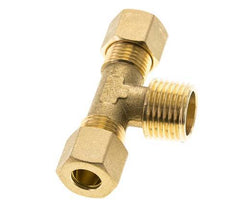 R 1/2'' Male x 10mm Brass Tee Compression Fitting 95 Bar DIN EN 1254-2