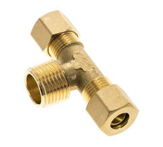 R 1/2'' Male x 10mm Brass Tee Compression Fitting 95 Bar DIN EN 1254-2