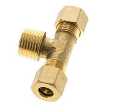 R 1/2'' Male x 10mm Brass Tee Compression Fitting 95 Bar DIN EN 1254-2