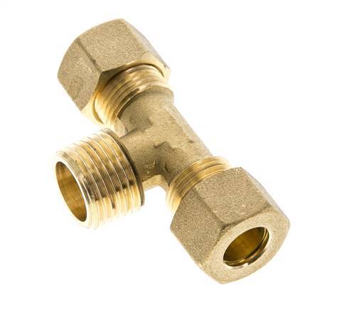 R 1/2'' Male x 12mm Brass Tee Compression Fitting 75 Bar DIN EN 1254-2