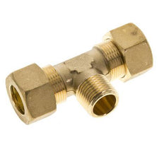 R 1/2'' Male x 18mm Brass Tee Compression Fitting 67 Bar DIN EN 1254-2