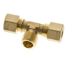 R 3/8'' Male x 10mm Brass Tee Compression Fitting 95 Bar DIN EN 1254-2