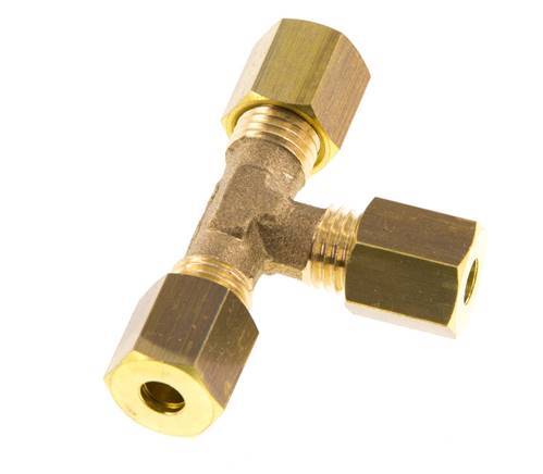 4mm Brass Tee Compression Fitting 150 Bar DIN EN 1254-2