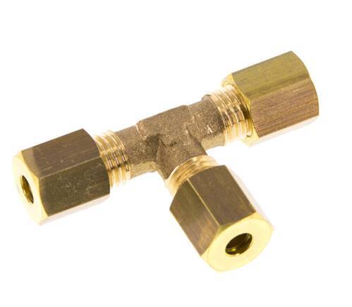 4mm Brass Tee Compression Fitting 150 Bar DIN EN 1254-2