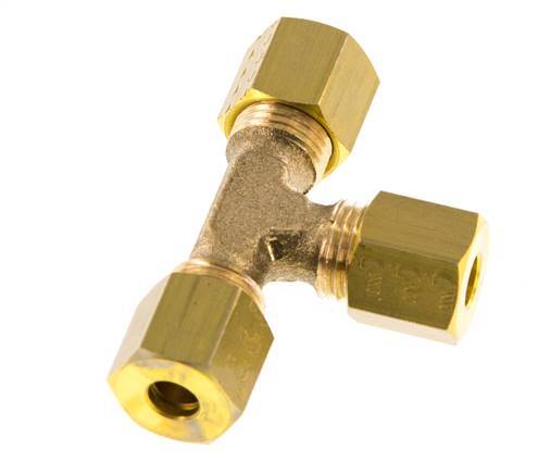 5mm Brass Tee Compression Fitting 150 Bar DIN EN 1254-2
