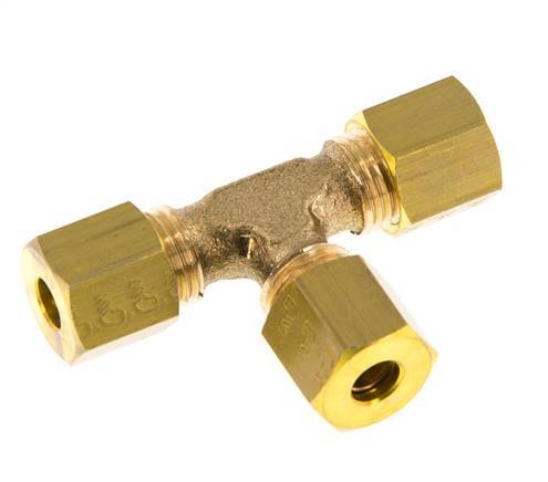 5mm Brass Tee Compression Fitting 150 Bar DIN EN 1254-2