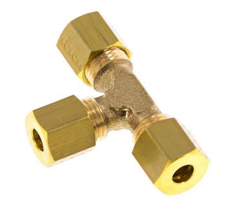 5mm Brass Tee Compression Fitting 150 Bar DIN EN 1254-2