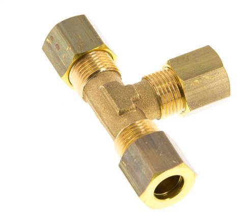 8mm Brass Tee Compression Fitting 135 Bar DIN EN 1254-2
