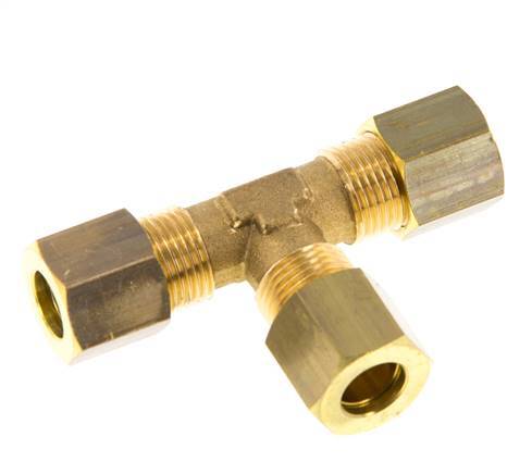 8mm Brass Tee Compression Fitting 135 Bar DIN EN 1254-2