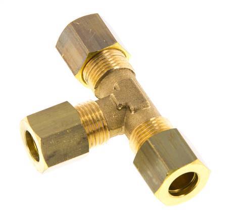 8mm Brass Tee Compression Fitting 135 Bar DIN EN 1254-2