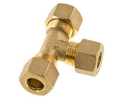 12mm Brass Tee Compression Fitting 75 Bar DIN EN 1254-2