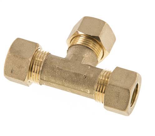 14mm Brass Tee Compression Fitting 89 Bar DIN EN 1254-2