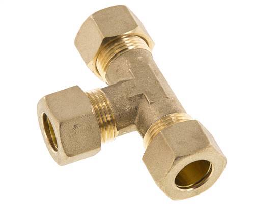 14mm Brass Tee Compression Fitting 89 Bar DIN EN 1254-2
