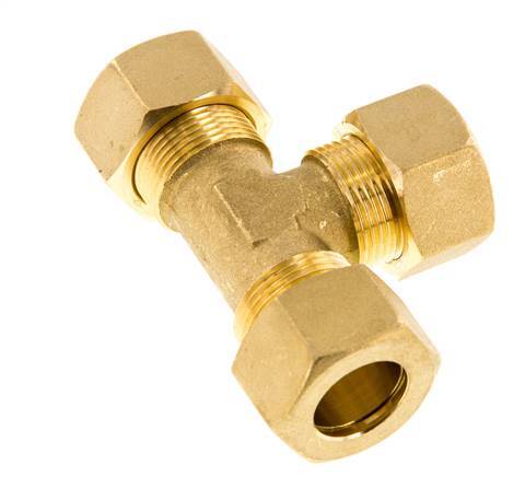 18mm Brass Tee Compression Fitting 67 Bar DIN EN 1254-2