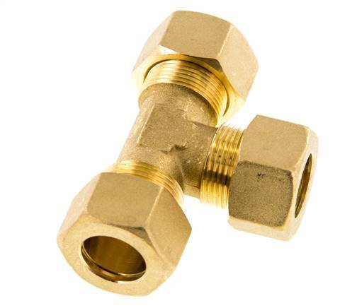 18mm Brass Tee Compression Fitting 67 Bar DIN EN 1254-2