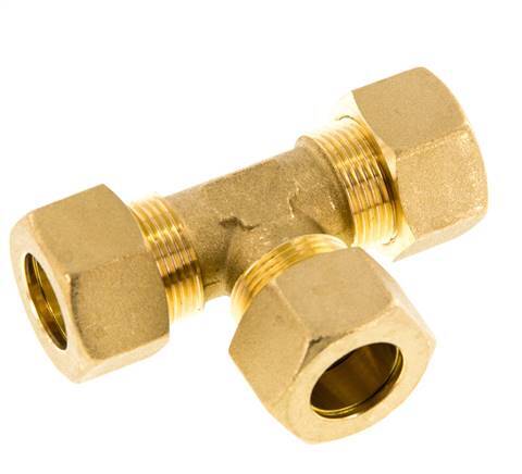 18mm Brass Tee Compression Fitting 67 Bar DIN EN 1254-2
