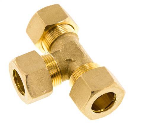 18mm Brass Tee Compression Fitting 67 Bar DIN EN 1254-2