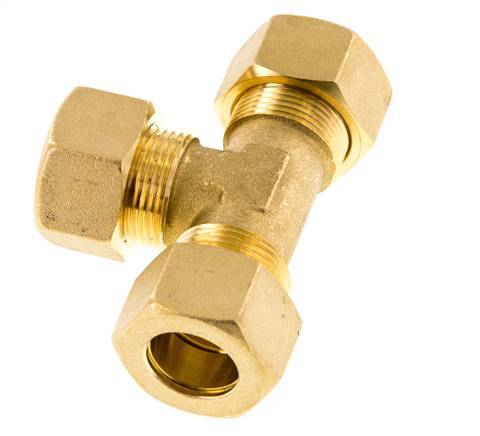 18mm Brass Tee Compression Fitting 67 Bar DIN EN 1254-2